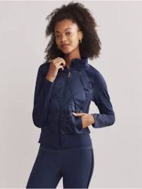 RHONE Alpine Navy Quilted Front Bomber Jacket